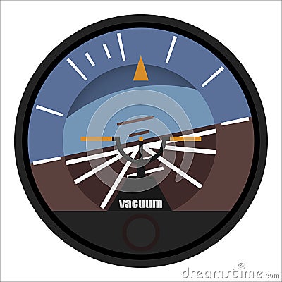 Airplane and helicopter positioner, attitude indicator in a flat style. Vector illustration on a white background Vector Illustration