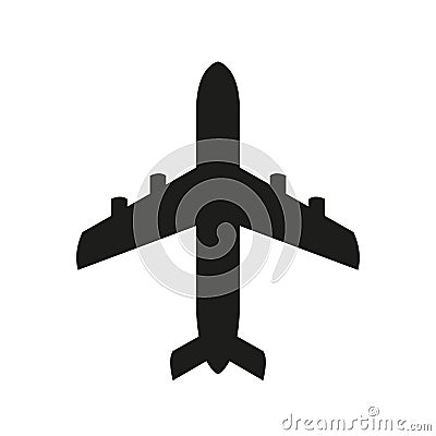 Airplane icon black icon Vector Illustration