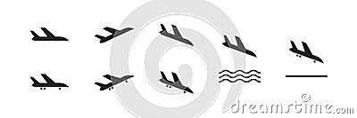 Airplane icon set. Vector aeroplane symbol collection Vector Illustration