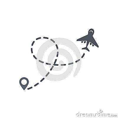 Airplane icon. vector symbol on white background Cartoon Illustration