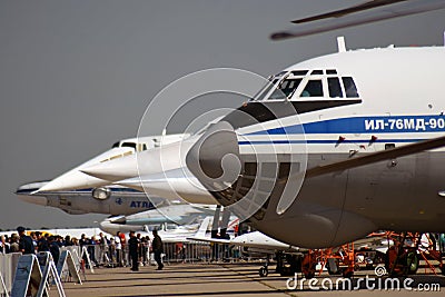 Airplane IL-76MD-90A at MAKS International Aerospace Salon MAKS-2019 Editorial Stock Photo
