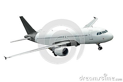 Airplane isolated on white background. Stock Photo