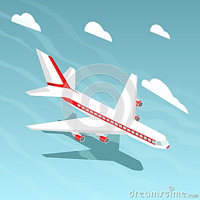 Airplane isometric style vector illustration Vector Illustration