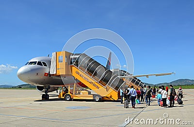 Airplane of Jetstar ready for take off Editorial Stock Photo