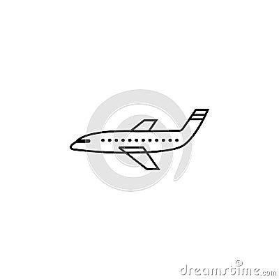 Airplane line icon, navigation and air transport Vector Illustration