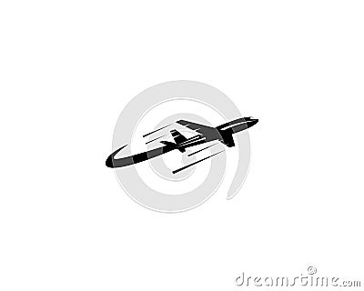 Airplane logos with speed fly template icon Stock Photo