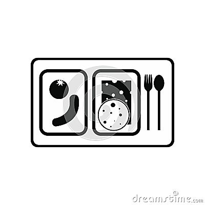 Airplane lunch black simple icon Vector Illustration