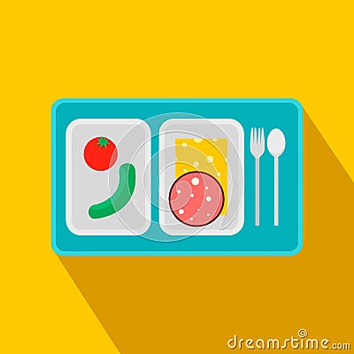 Airplane lunch flat icon Vector Illustration