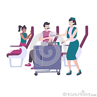 Airplane Lunch Illustration Vector Illustration