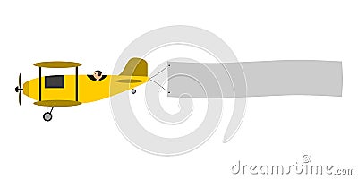 Airplane with message banner Vector Illustration