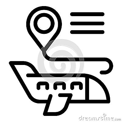 Airplane migration icon outline vector. Migrant people Vector Illustration