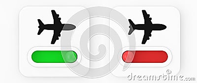 Airplane On Off Mode Toggle Switch Icon. 3d Rendering Stock Photo