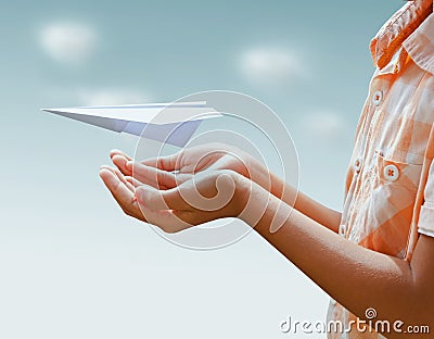 airplane paper flights concept Stock Photo