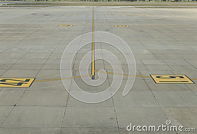 airplane parking in airport Stock Photo