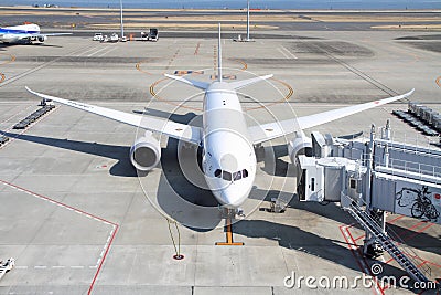 Airplane parking at Haneda airport Editorial Stock Photo