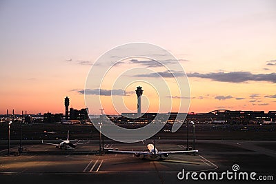 Airplane parking at Tokyo international airport Editorial Stock Photo