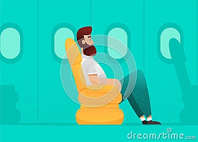 Airplane passenger Vector Illustration
