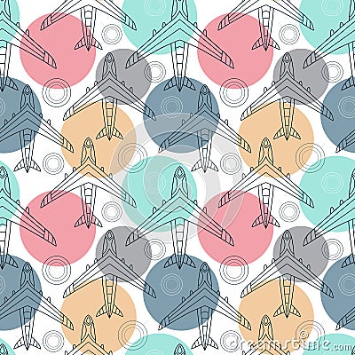 Airplane pattern background Vector Illustration