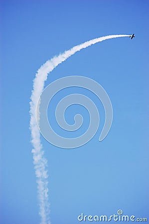 Airplane Performing Stunt Sequence Stock Photo