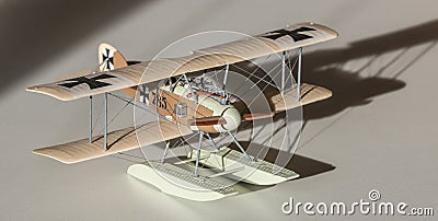 Airplane plastic model assembled Stock Photo