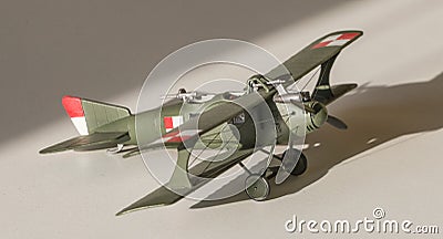 Airplane plastic model assembled Stock Photo