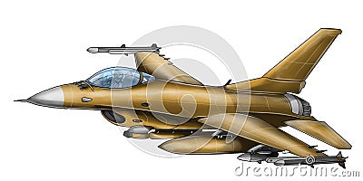  Airplane PNG Transparent background, F16 fighting Falcon with brown color camo Stock Photo