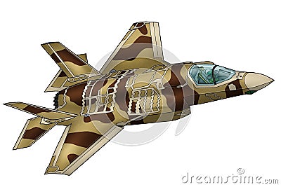  Airplane PNG Transparent background, F35 with gulf camo body color Stock Photo