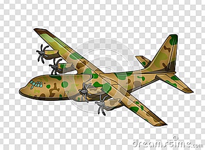 Airplane Png Transparent background, military aircraft multy role C30 on desert camo body color Stock Photo