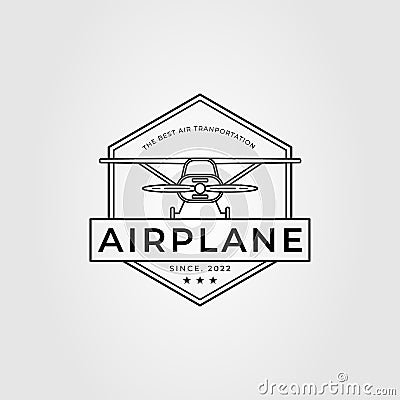 airplane with propeller or amphibious aircraft logo vector illustration design Vector Illustration