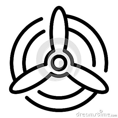 Airplane propeller icon, outline style Vector Illustration