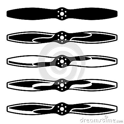 Airplane propeller symbols Vector Illustration