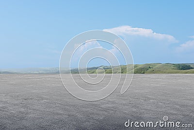 Airplane runway with landscapes views Stock Photo