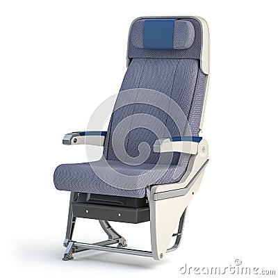 Airplane seat. Aircraft interior armchair isolated on white background Cartoon Illustration