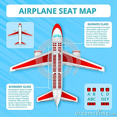 Airplane Seat Map Vector Illustration