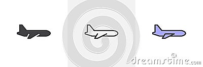 Airplane side view icon Vector Illustration