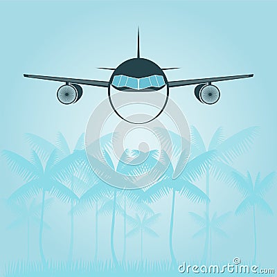 Airplane in the sky Vector Illustration