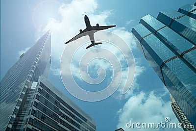 Airplane in the sky Stock Photo
