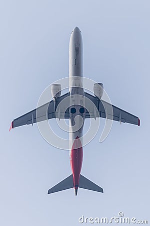 An airplane in sky Stock Photo