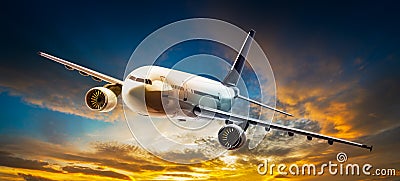 Airplane on the sky Stock Photo