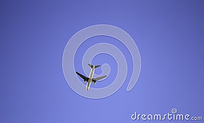 Airplane in sky Stock Photo