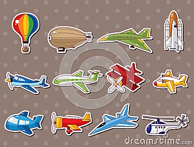 Airplane stickers Vector Illustration