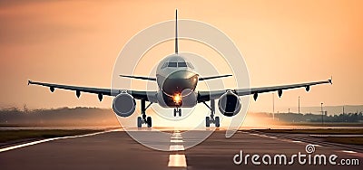 Airplane taking off from the airport Stock Photo