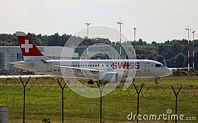 Airplane taxiing to the runway. Editorial Stock Photo