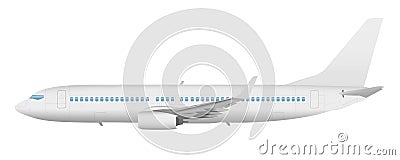 Airplane template side view on a white background Stock Photo