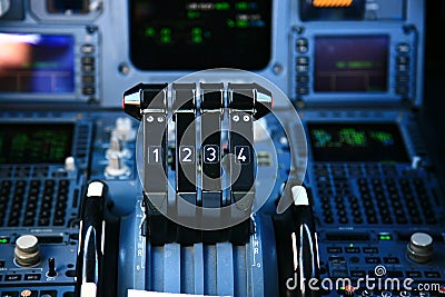 Airplane throttle Stock Photo