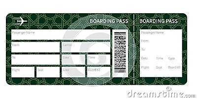 Airplane ticket blank Vector Illustration