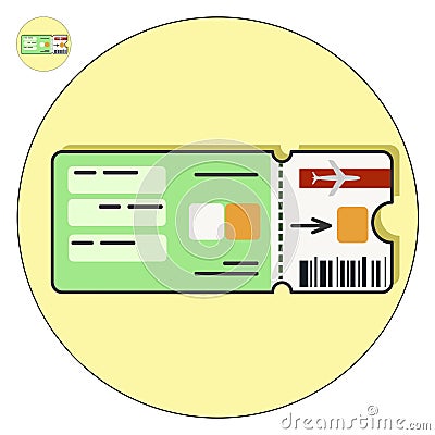 Airplane ticket vector icon Vector Illustration