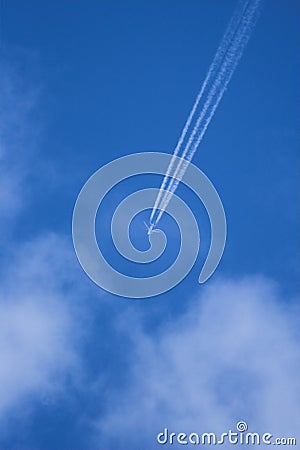 Airplane trails Stock Photo