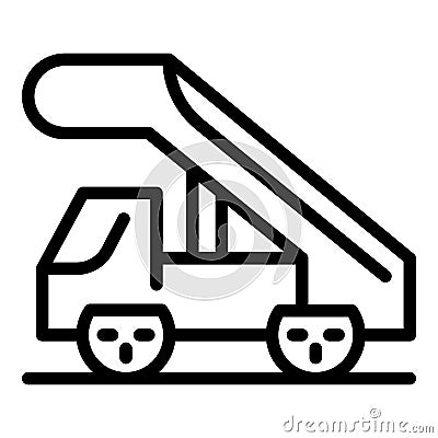 Airplane trap truck icon, outline style Vector Illustration