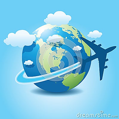 Airplane travel 3 Vector Illustration